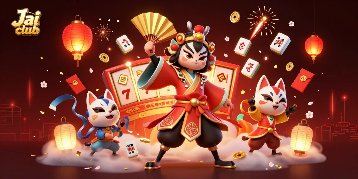Experience thrilling gaming at Jai club with vibrant slot machines and dynamic 3D elements.