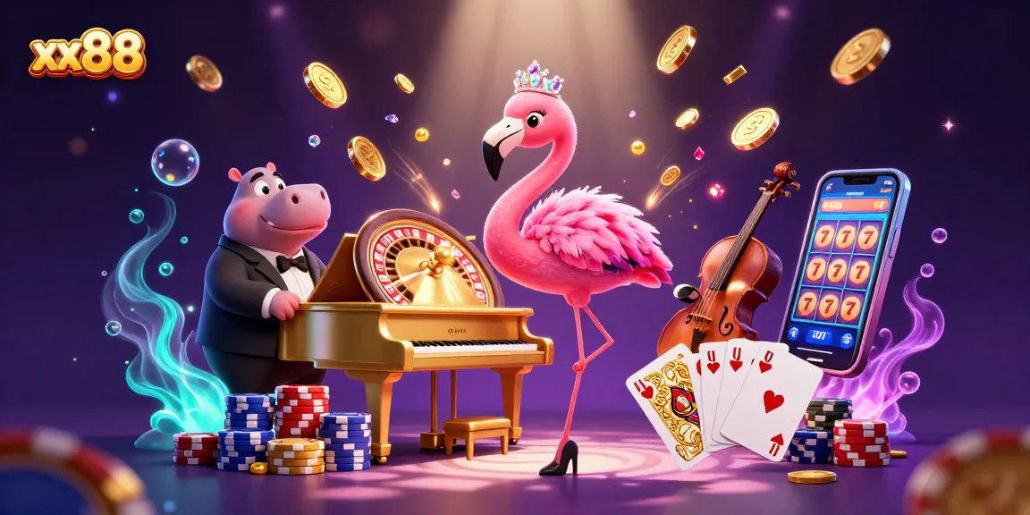Engage in exhilarating gameplay at xx88 with lively cartoon characters and vibrant casino elements.