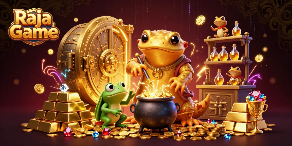 Engage in thrilling gameplay on Raja Game with immersive gold-themed casino graphics.